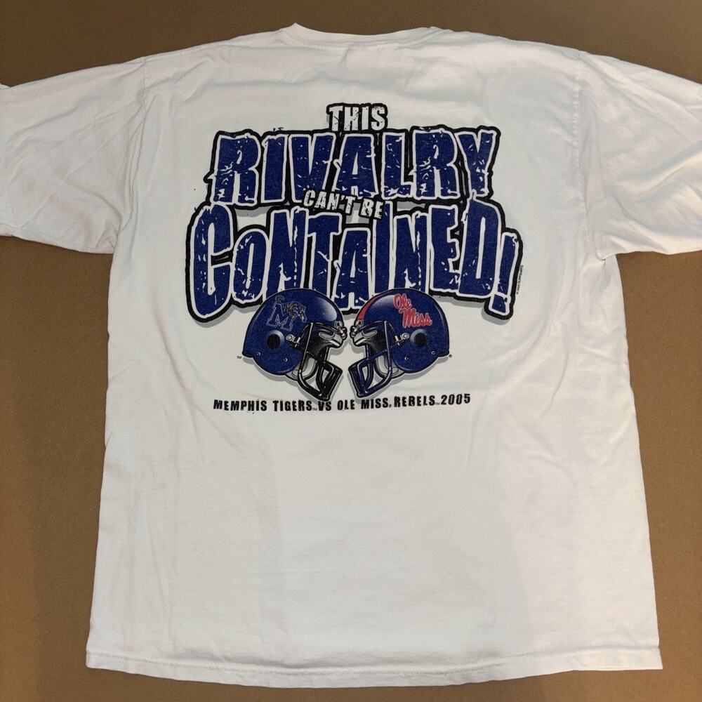 2005 Memphis Ole Miss Rivalry T-shirt College White